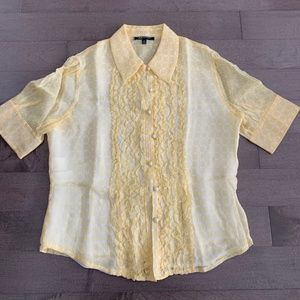 100% Genuine Silk Button-Up Shirt (Petite)